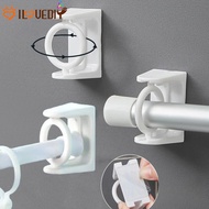 [ Featured ] For Kitchen, Bathroom, Cupboard - Rotatable Curtain Rod Holder - Hanging Bar Support Base - Punch-free Clothes Pole Rack - Space-saving Ring Hook