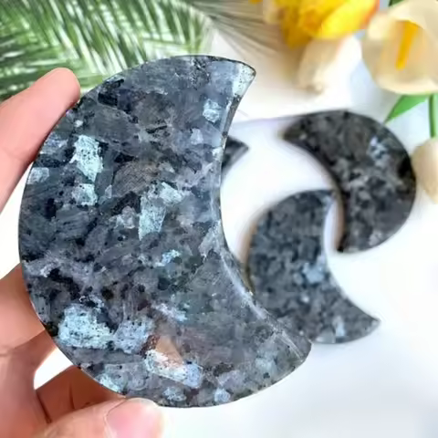 1pc Wholesale larvikite Gemstone Moon Cabochon Lot - Crescent Moon larvikite - Bulk Crescent larviki