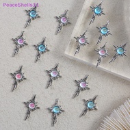 PeaceShells 5pcs 3D Alloy Nail Ch Decorations Cross Star Accessories Glitter Rhinestone Nail Parts Nail Art Materials Supplies SG