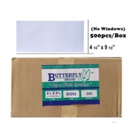 Butterfly White Envelope 4.5" x 9.5" (114mm x 240mm) (Non Window/Window) (1 box/500pcs)