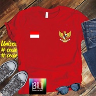 MERAH Latest Rmja Tops, Indonesian Independence Clothes, Garuda Adult T-shirts, Red and White Motifs