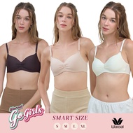 Wacoal Go Girls Smart Size Easy Matching Bra บราไร้โครงวาโก้ เซท 3 ชิ้น รุ่น WB3Y41 คละสี (BE-BT-CR)