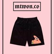 CELANA PENDEK PATRICK SPONGEBOB CARTOON HITAM MOTIF BOXER SHORTPANTS BRAND DISTRO PRIA WANITA DEWASA