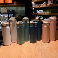 DMS 530ml/750ml Double Stainless Steel Thermal Flask With Straw Portable Sport Thermal Water Bottle