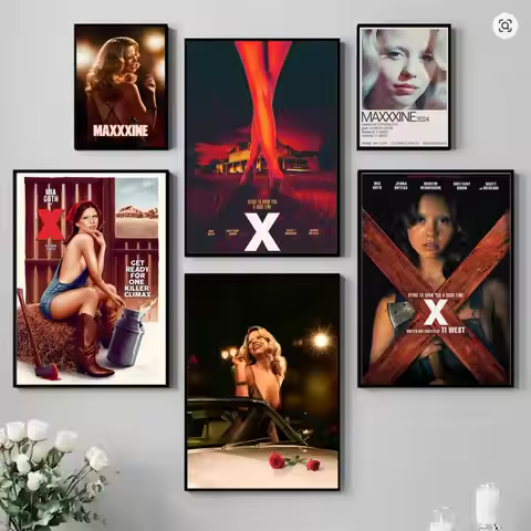 HD Art M-Maxxxine Horror Movies Poster Mural Wallart Poster Waterproof Vintage Print Decor for Home 