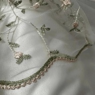 Kain Tulle Sulam Bunga, Kain Renda Jala, Untuk Menjahit Bahan Kraf Pakaian Pakaian