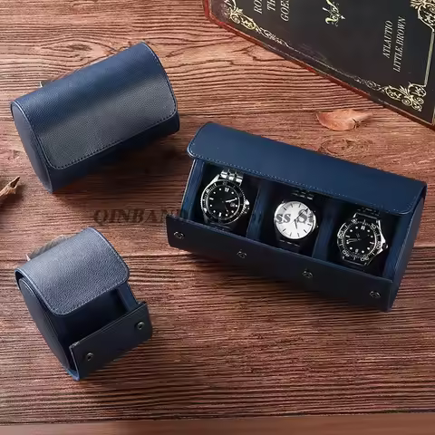 Watch Travel Case PU Leather Watches Leather Box Vintage Watch Storage Organizer-Secure Storage Vint