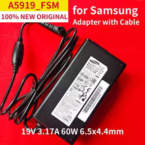 19V 3.17A 59W 60W A5919_FSM AC with Cable 6.5X4.4mm BN44-00838B/A for Samsung Monitor UN32J5205 UE32