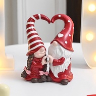 Hiasan Gnome Hari Valentine, 2Pcs Hadiah Gnome Pasangan Berbentuk Hati untuknya, Hiasan Patung Gnome