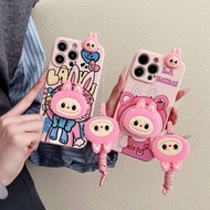Luxury Lovely Cute Cartoon Popmart 3D Doll Casing Redmi Note 13 Pro+ 12 11S 11 Pro Prime 10S 10 9T 9
