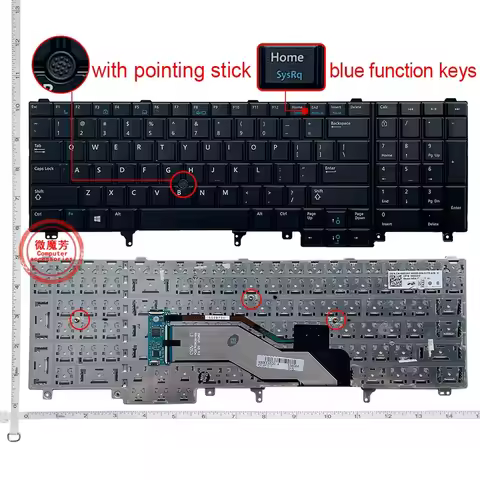 US/RU/UK Laptop Keyboard For DELL E6520 E5520 E5530 E6530 M4700 M6700 M4600 M6600 M4800 M6800 E6540 