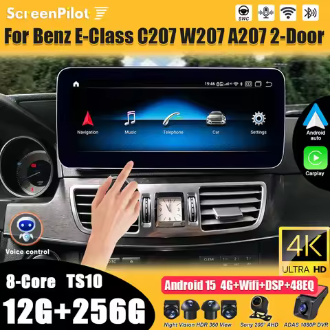Android 15 For Mercedes Benz E-Class C207 W207 A207 NTG 4.0 4.5 5.0 2-Door Stereo Head Unit Multimed
