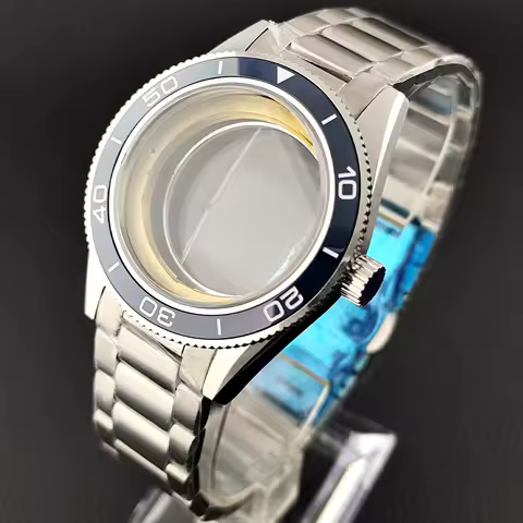 8215 Case 41.7mm Stainless Steel Case Fits 8215 Movement Watch Accessories Sapphire Glass Watch For 