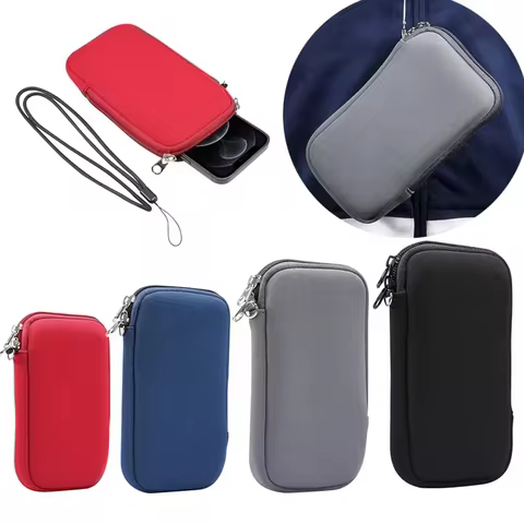 NEW Universal Neoprene Zipper 4.7-7.2inch Mobile Phone Bag For iPhone Samsung Xiaomi Huawei Shockpro