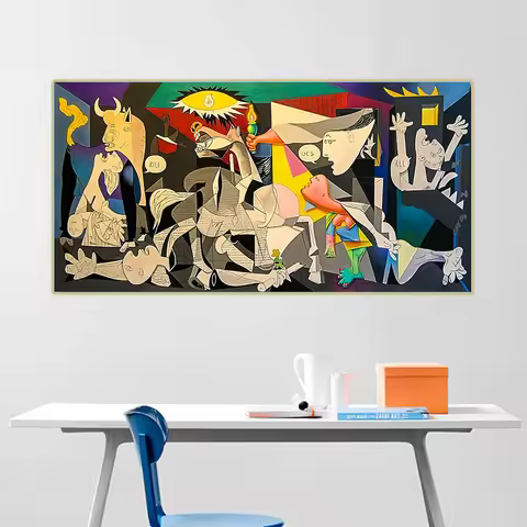 Pablo Picasso " Guernica " Aesthetic Canvas Oil Painting Artwork Picture Print Poster Indoor Wall De