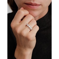 2.5ct Oval Cut Half Eternity Real Moissanite S925 Sterling Silver 4*6mm Fancy Moissanite Diamond Rin