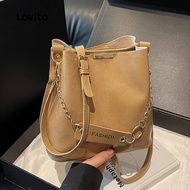 Casual Plain Handle Bucket Bag Practical Simple And Large Capacity Daily Commute Bucket Bag for Wome