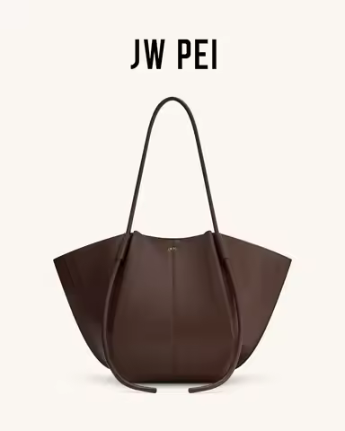 JW PEI Wing Design Tote in Faux Suede, Spacious Bag for Everyday Elegance, Convertible Shoulder & Ha