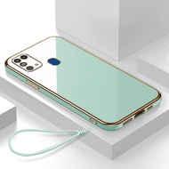 เคส Samsung Galaxy M31 Case หรูหรา 6D ชุบซิลิโคนอ่อนนุ่มกรอบสี่เหลี่ยมเงา Bling ปกหลัง