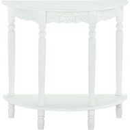 LehouZ LUNA Hallway Side Table Console Table 2 Tier MDF Board End Table 73cm White Color Meja Tepi S