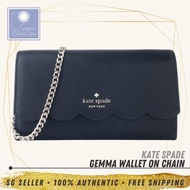 [SG SELLER] Kate Spade KS Gemma Wallet on Chain Black Leather Crossbody