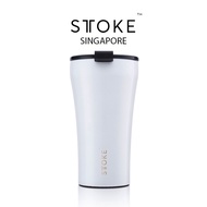 STTOKE [Angel White] LEAKPROOF 16/12 Oz Cup Reusable Shatterproof Ceramic Cup Coffee Tea