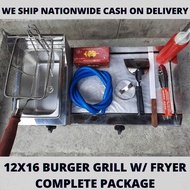 Burger grill with deep fryer complete package 12x16