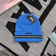 Stussy ATHLETIC STRIPE CUFF BEANIE HAT - BLUE | Stussy BEANIE