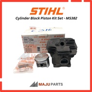 Original STIHL MS382 Chainsaw Cylinder Block Piston Kit Set 52mm