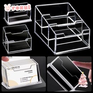 ROXUL 1Pcs Bussiness Card Holder, Display Stand 1/2/3 Grids Business Card Box,  Transparent School O