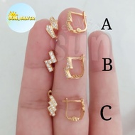 925 SILVER CLIP EARRINGS WITH YELLOW GOLD PLATED AG