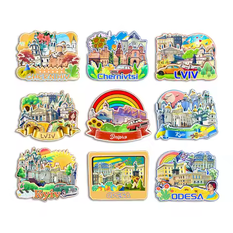 Odesa Kyiv Lviv Chernivtsi Dnipro Ukraine Fridge Magnet Travel Souvenir Gift Handmade Decorative Ref