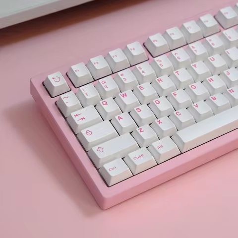 ARSSN Two Colors 121keys Plain White Series White Red Keycap Cherry Profile ABS For Gaming Mechanica
