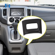Car ABS Carbon Fiber Interior Gear Shift Storage Box Panel Cover Trim for Nissan NV200 2018 Accessories
