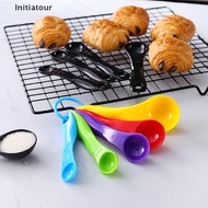 [Initiatour] 5Pcs/Set Measuring Spoons Plastic Teaspoon Cups Gram Scoop Ladle Good goods