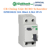 Aptomat CB Chống Giật RCBO Schneider EZ9D34632 32A 30mA 4.5kA 1P+N