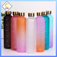 900ml water bottle (6 colors), plastic material, with convenient hourly graduation to remind you to 