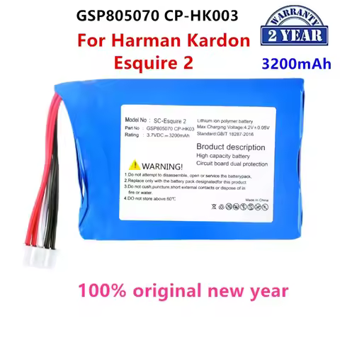 Original GSP805070 CP-HK003 3200mAh For JBL Harman Kardon Esquire 2 Bluetooth Wireless Speaker Repla