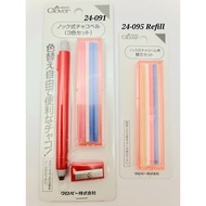 clover自动粉土笔 Clover Chaco Pencil 3 color set & Refill , Powder Pencil for marking (japan import)