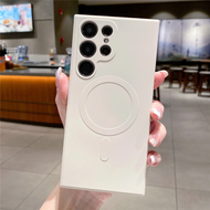 🇹🇭✨NEW✨Case MagSafe เคสแม่เหล็ก เคสซิลิโคนชาร์จแม่เหล็กบางเป็นพิเศษสำหรับ Samsung Galaxy S24 S21 S20