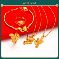 ASIX GOLD [ชุด 3in1] ชุดเครื่องประดับจิ้งจอกทองแท้ 24k สร้อยคอทองคำจิ้งจอกทอง สร้อยข้อมือทอง แหวนทอง ไม่ดำ ไม่ลอก