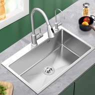 Singki Dapur Nano Sinki 304 Stainless Steel Handmade Single Bowl Kitchen Sink Basin Sinki Dapur