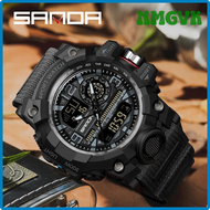 นาฬิกาข้อมือผู้ชายยี่ห้อ Sanda Brand G 50m กันน้ํากลางแจ้งกีฬาทหารนาฬิกาควอตซ์สําหรับผู้ชาย LED นาฬิกาข้อมือดิจิตอล