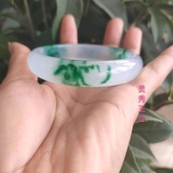 Ice jadeite jade bracelet Yanglvpiaohua quartzite jade bracelet Narrow version Bangle