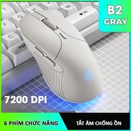 Chuột máy tính có dây TEKKIN INPHIC B8 cute silent không tiếng ồn 6 nút bấm 8800 DPI gaming có app đ