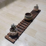 Solid Wood Carbonized Succulent Green Plant Window Sill Backing Board Flower Stand Outdoor Corridor 