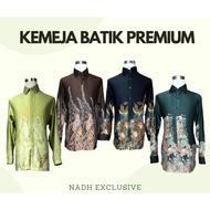 READY STOCK Kemeja Batik PREMIUM Lelaki LENGAN PANJANG  SATIN / BAJU BATIK S - 4XL