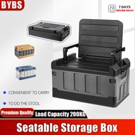 Storage Box with Foldable Chair 60L Car Trunk Storage Box Outdoor Camping Storage Box