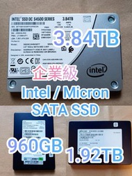 Intel Micro SATA SSD, Enterprise Class, 3.84TB / 4TB, 1.92TB / 2TB, 960GB / 1TB, 私保3個月