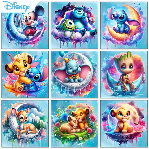 Disney DIY Diamond Painting Stitch Simba The Lion King Mosaic Dumbo Full Square Round Drill Embroide